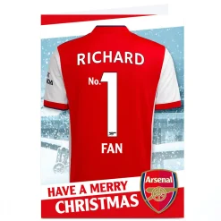 Personalised Arsenal FC Christmas Card - Football Shirt