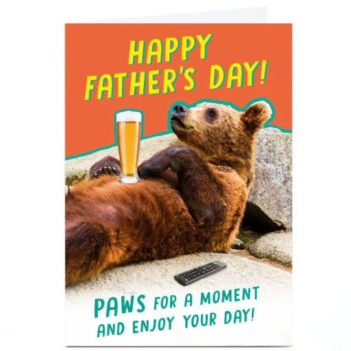 Personalised Bangheads Fathers Day Card - Paws For A Moment