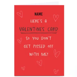Personalised Bangheads Valentine's Day Card - Obligatory Card, Any Name