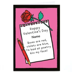 Personalised Bangheads Valentine's Day Card - I'm Bad At Poetry, Any Name