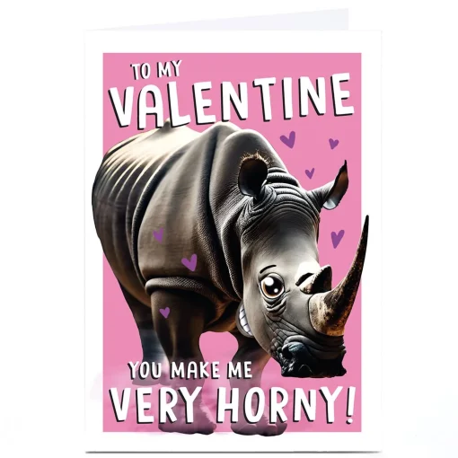 Personalised Bangheads Valentine's Day Card - Cheeky Rhino
