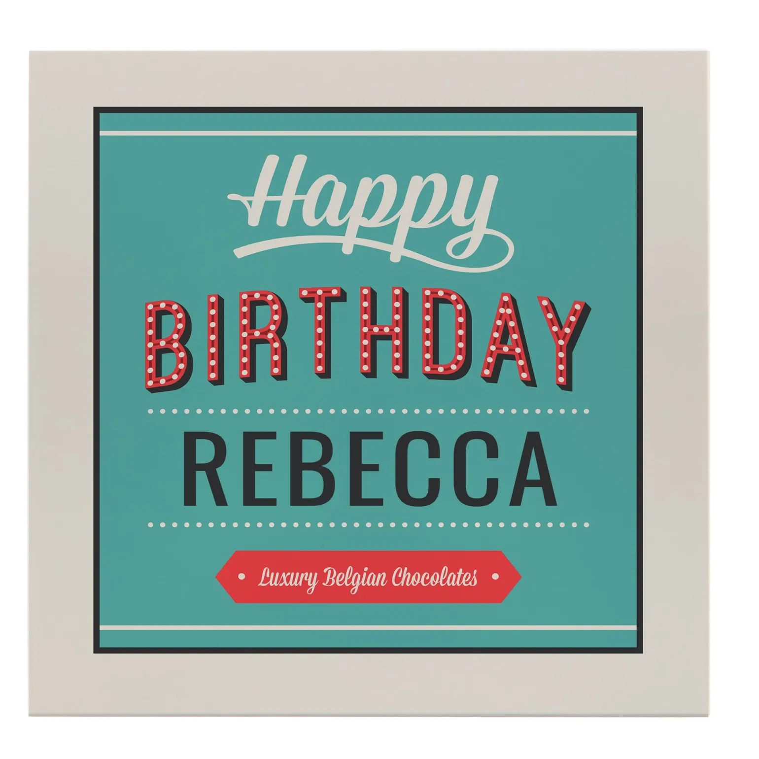 Personalised Belgian Chocolates - Birthday In Lights