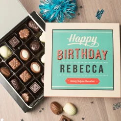 Personalised Belgian Chocolates - Birthday In Lights