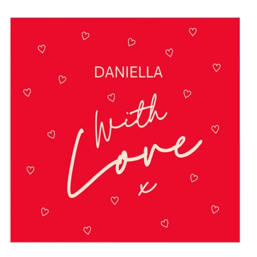 Personalised Belgian Chocolates - Red Hearts With Love