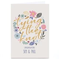 Personalised Bev Hopwood Wedding Card - Tying The Knot Florals