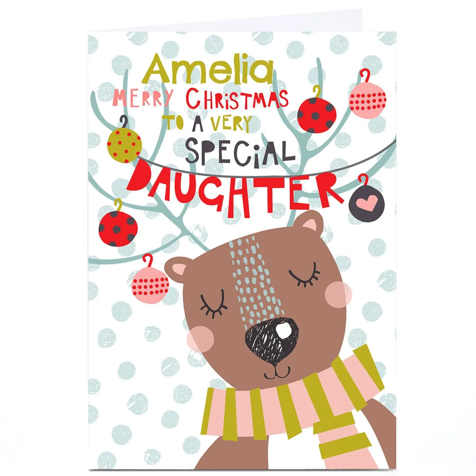 Personalised Bev Hopwood Christmas Card - Special Daughter