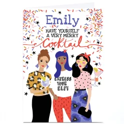 Personalised Bev Hopwood Christmas Card - Cocktail