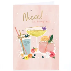 Personalised Birthday Card - Birthday Time Cocktails, Niece