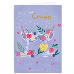 Personalised Birthday Card - Special Purple Cocktails, Cousin
