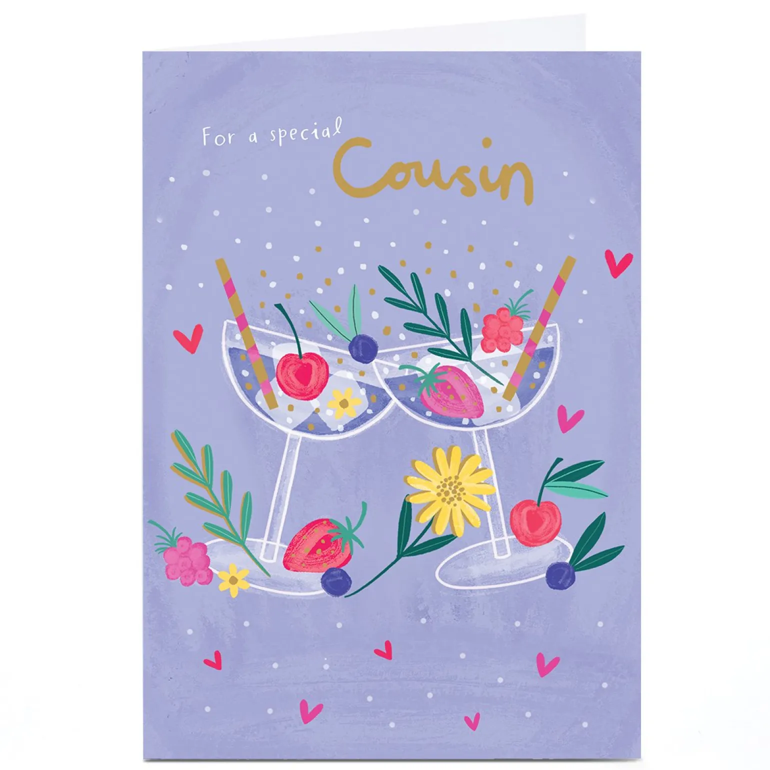 Personalised Birthday Card - Special Purple Cocktails, Cousin