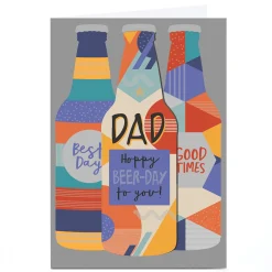 Personalised Birthday Card - Hoppy Beer-day Bottles, Dad