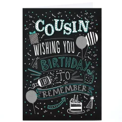 Personalised Birthday Card - Wishing You a Birthday to Remember, Cousin
