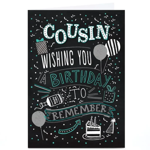 Personalised Birthday Card - Wishing You a Birthday to Remember, Cousin