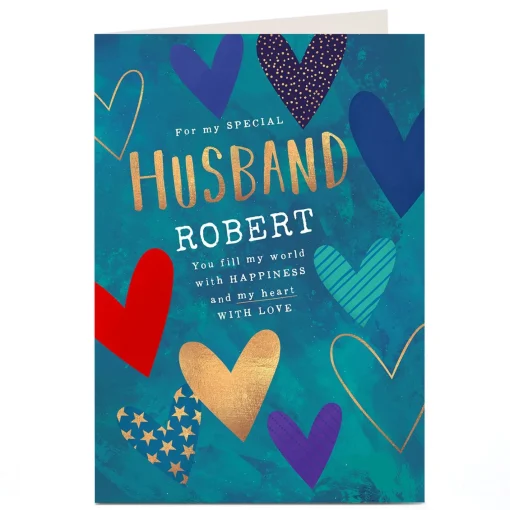 Personalised Birthday Card - Husband You Fill My Heart