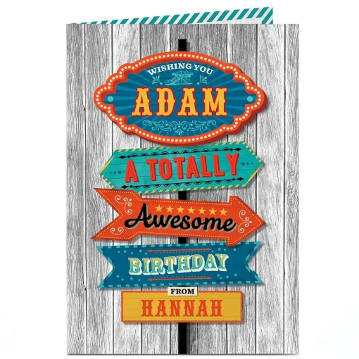 Personalised Birthday Card - Signpost