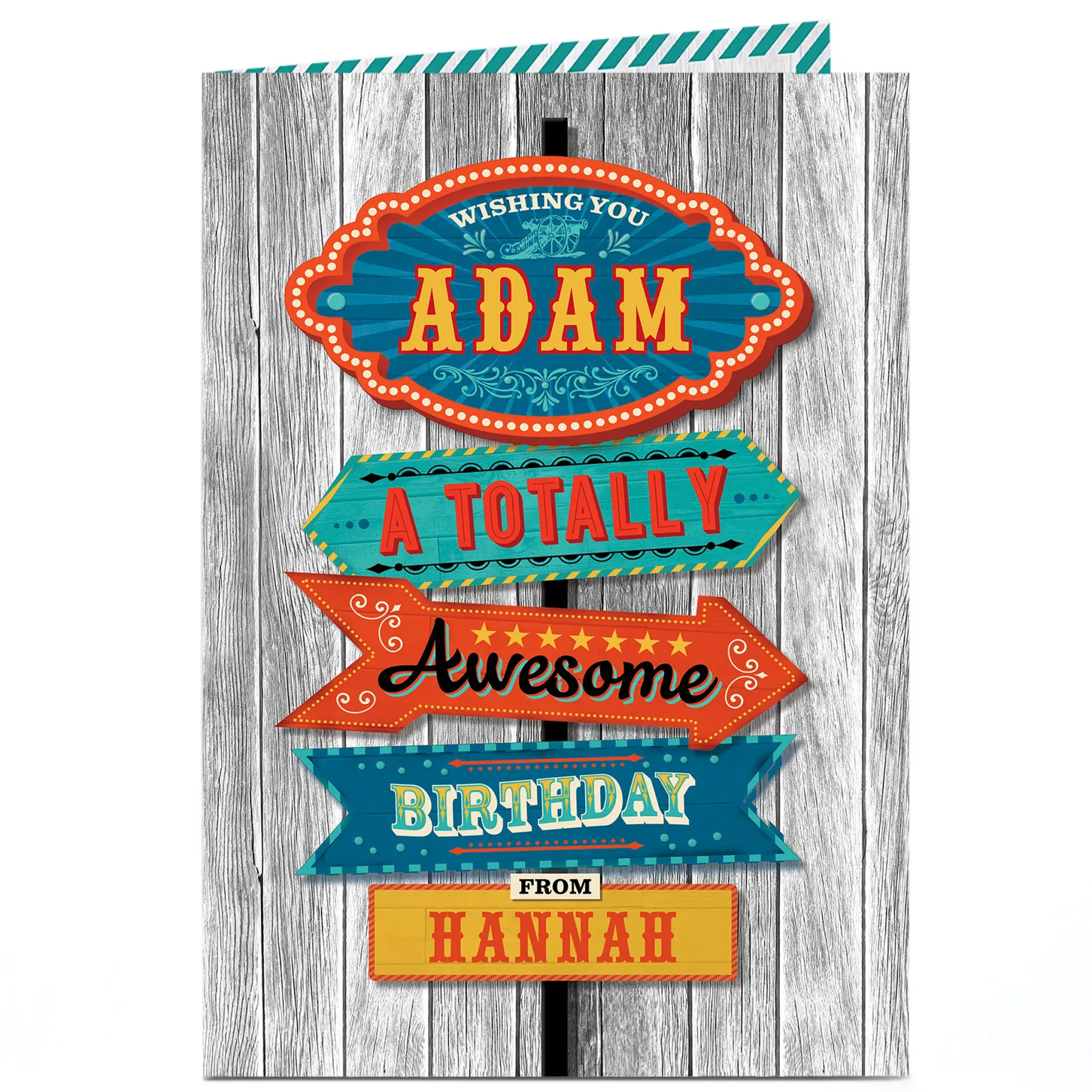 Personalised Birthday Card - Signpost