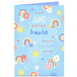 Personalised Birthday Card - June Birthday Happy Thoughts