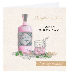 Personalised Birthday Card - Sip Sip Hooray, Daughter-in-Law
