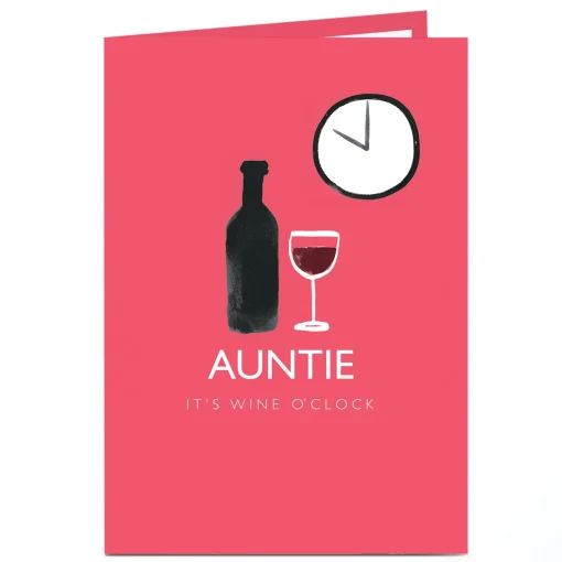 Personalised Birthday Card - It's Wine O'Clock