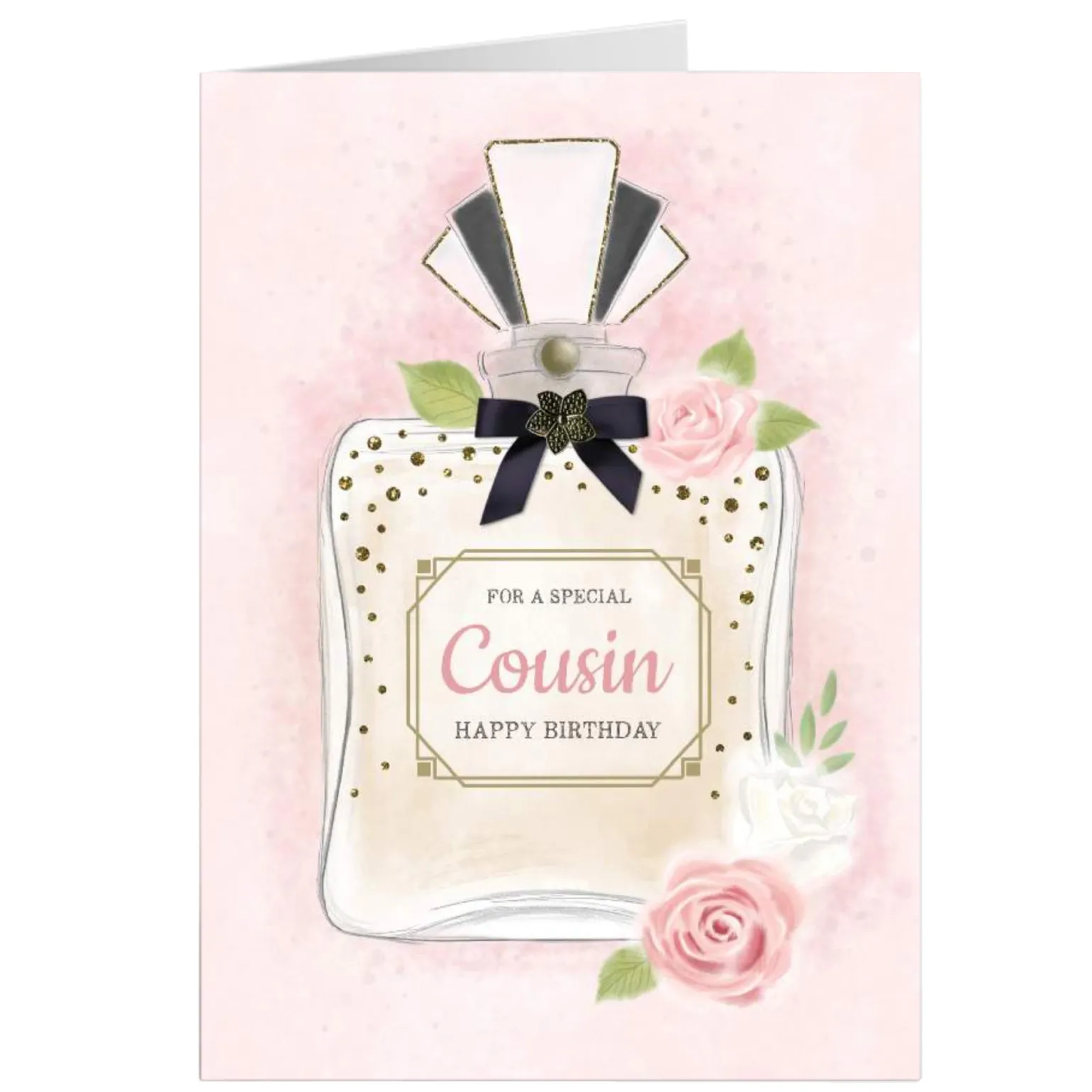 Personalised Birthday Card - Perfume Bottle, Cousin