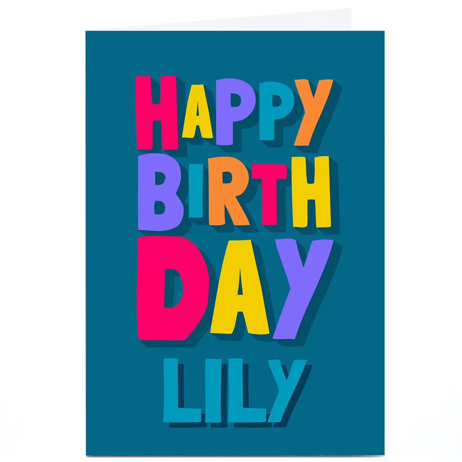 Personalised Birthday Card - Bold text, Female Name