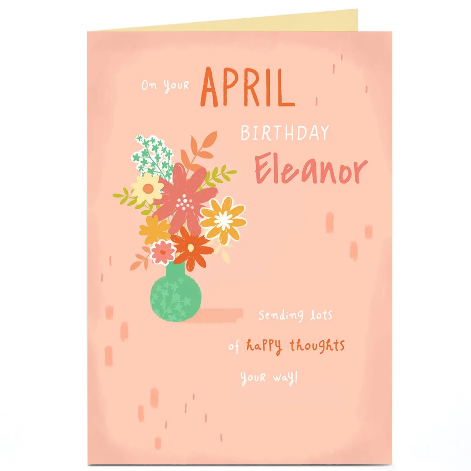 Personalised Birthday Card - April Birthday Happy Thoughts