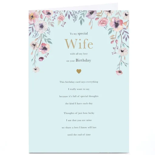 Personalised Birthday Card - Special Thoughts I Have Each Day, Wife