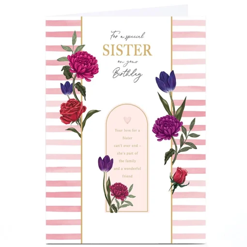 Personalised Birthday Card - A Wonderful Friend, Sister