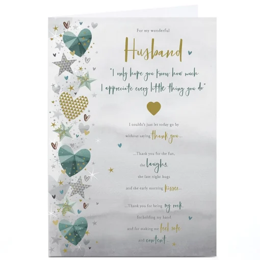 Personalised Birthday Card - Appreciate Every Thing, Husband