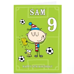 Personalised Birthday Card - Football Fan, Editable Age