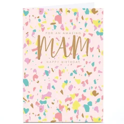 Personalised Birthday Card - Abstract Confetti, Mam