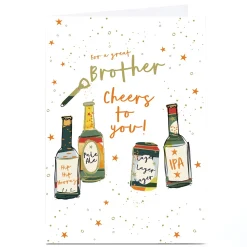 Personalised Birthday Card - Cheers to You Beers and Ale, Brother