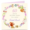 Personalised Birthday Card - Great Aunt Woodland Wreath, Editable Age