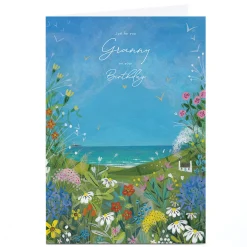 Personalised Birthday Card - Countryside and Sea, Granny