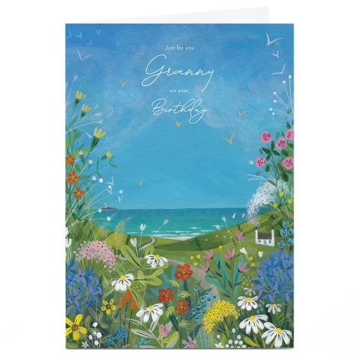 Personalised Birthday Card - Countryside and Sea, Granny