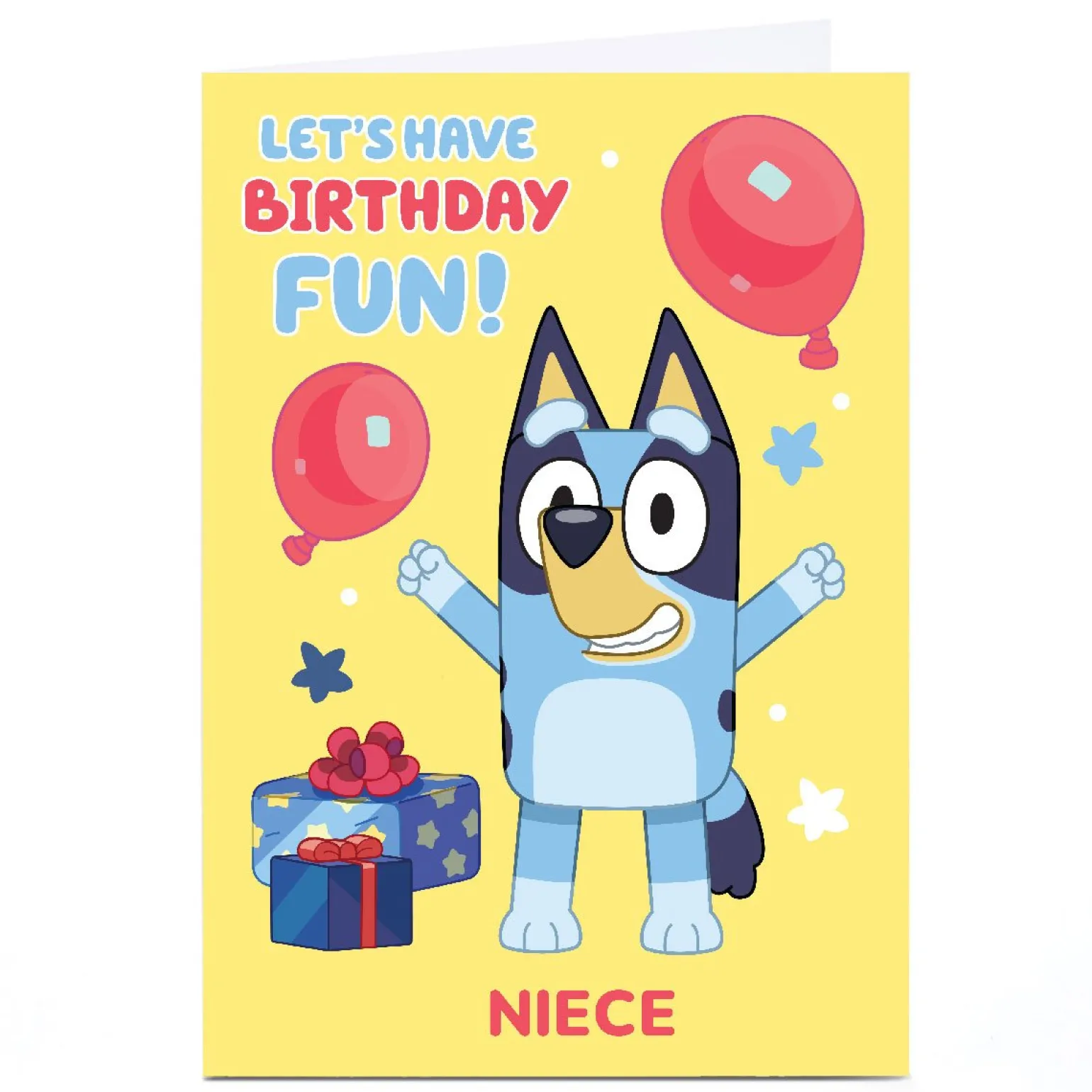 Personalised Birthday Card - Bluey Niece Yellow