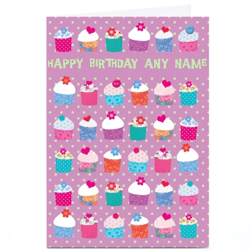 Personalised Birthday Card - Polka Dot Cupcakes