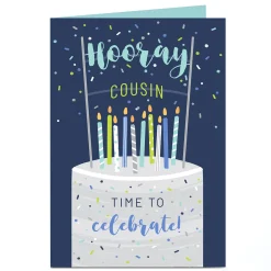 Personalised Birthday Card - Time To Celebrate Cousin