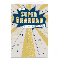Personalised Birthday Card - Comic Book Style Explosion, Grandad