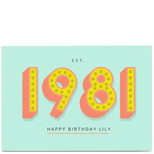 Personalised Birthday Card - Est. 1981