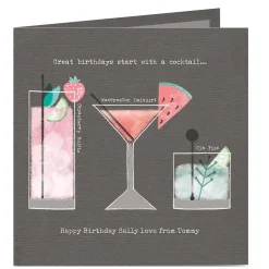 Personalised Birthday Card - Start With A Cocktail
