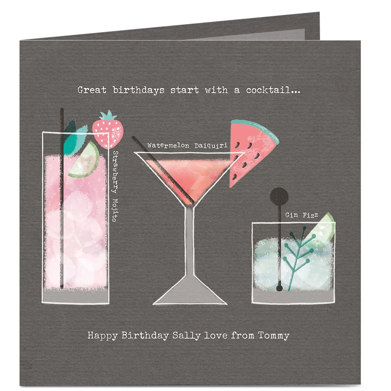 Personalised Birthday Card - Start With A Cocktail