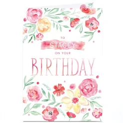 Personalised Birthday Card - Florals On Your Birthday