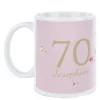 Personalised Birthday Mug - Pink Flowers, Editable Age & Recipient