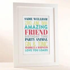 Personalised Birthday Time Portrait Print