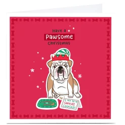 Personalised Blue Kiwi Chrismas Card - Bulldog Cookies