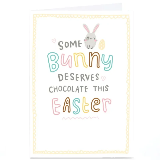 Personalised Blue Kiwi Easter Card - Some Bunny Deserves Chocolate