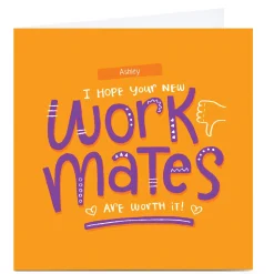 Personalised Blue Kiwi Leaving Card - New Work Mates
