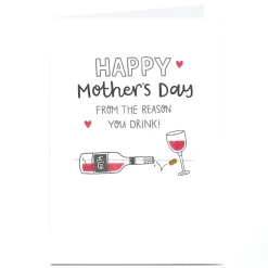 Personalised Blue Kiwi Mother's Day Card - The Reason You Drink