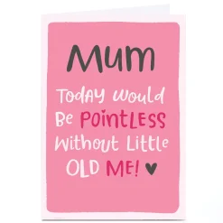 Personalised Blue Kiwi Mother's Day Card - Today Would be Pointless